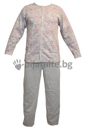 Мъжка пижама ВАТА - дълъг ръкав, цяло разкопчаване 136